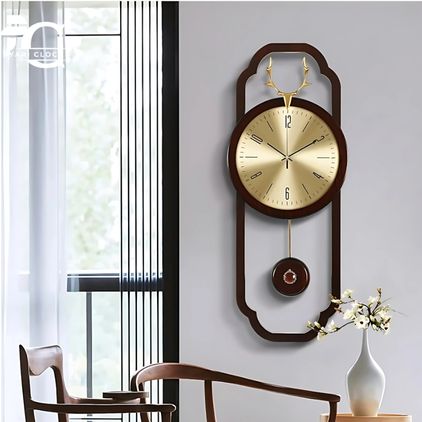 style light luxury wall clock living room classic atmospheric home Chinese style decoration wall clock quartz ﻿