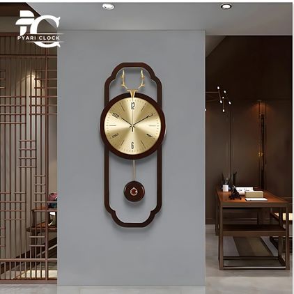 style light luxury wall clock living room classic atmospheric home Chinese style decoration wall clock quartz ﻿